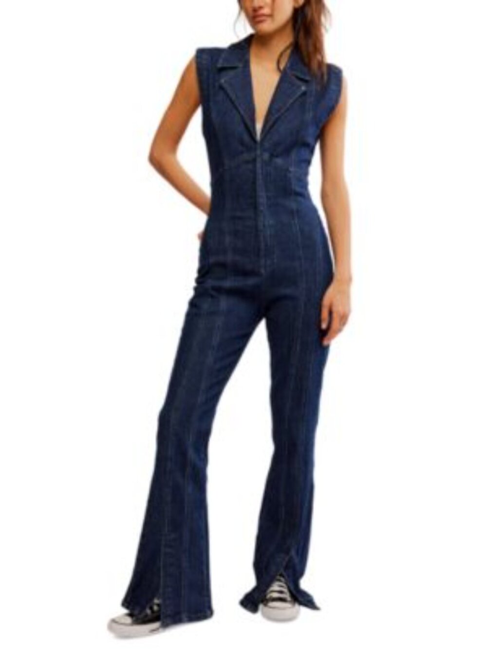 NWT We the Free / Free People Medium Zip Up Curvy Denim Jumper